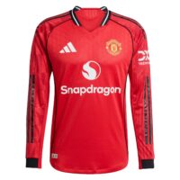 Manchester United adidas Home Authentic Shirt 2025-26 - Long sleeve with Šeško 30 printing