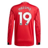 Manchester United adidas Home Authentic Shirt 2025-26 - Long sleeve with Mbeumo 19 printing