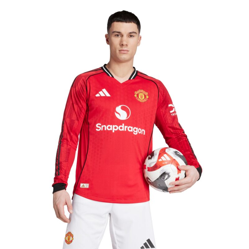 Manchester United adidas Home Authentic Replica Shirt 2025-26 - Long Sleeve