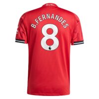 Manchester United adidas Home Authentic Shirt 2025-26 with B. Fernandes 8 printing