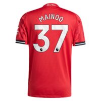 Manchester United adidas Home Authentic Shirt 2025-26 with Mainoo 37 printing