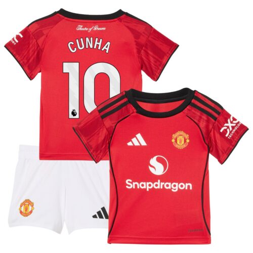 Manchester United adidas Home Babykit 2025-26 with Cunha 10 printing