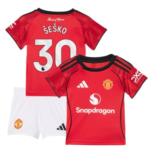 Manchester United adidas Home Babykit 2025-26 with Šeško 30 printing