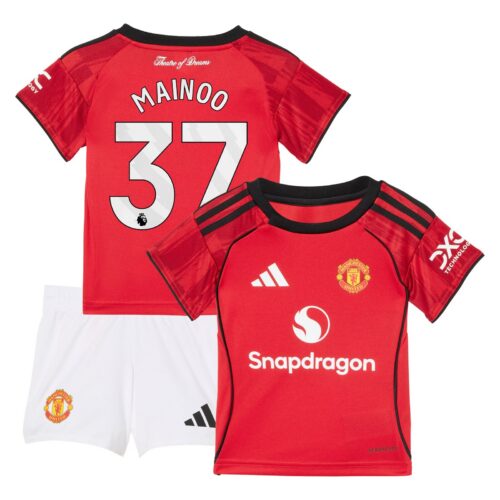 Manchester United adidas Home Babykit 2025-26 with Mainoo 37 printing