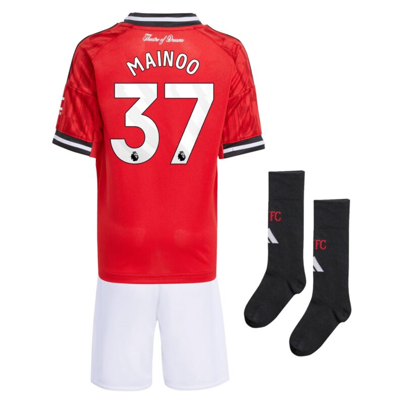 A2B image: manchester-united-adidas-home-minikit-2025-26-with-mainoo-37-printing Manchester United adidas Home Minikit 2025-26 with Mainoo 37 printing