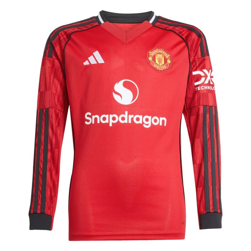 Manchester United adidas Home Shirt 2025-26 - Kids - Long Sleeve with Mbeumo 19 printing