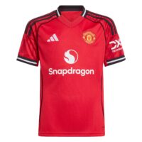 Manchester United adidas Home Shirt 2025-26 - Kids with Mainoo 37 printing