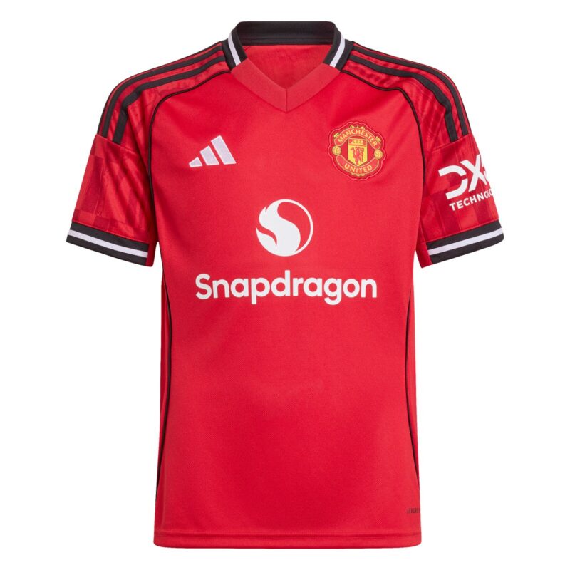 A2B image: manchester-united-adidas-home-replica-shirt-2025-26-kids Manchester United adidas Home Replica Shirt 2025-26 - Kids