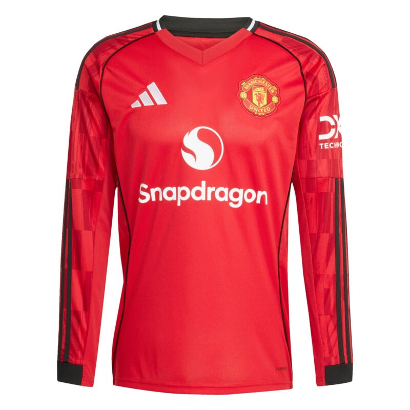 Manchester United adidas Home Shirt 2025-26 - Long Sleeve with Mbeumo 19 printing