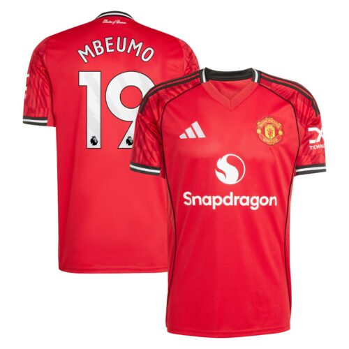 Manchester United adidas Home Replica Shirt 2025-26 with Mbeumo 19 printing