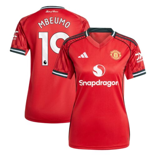 Manchester United adidas Home Shirt 2025-26 - Womens with Mbeumo 19 printing