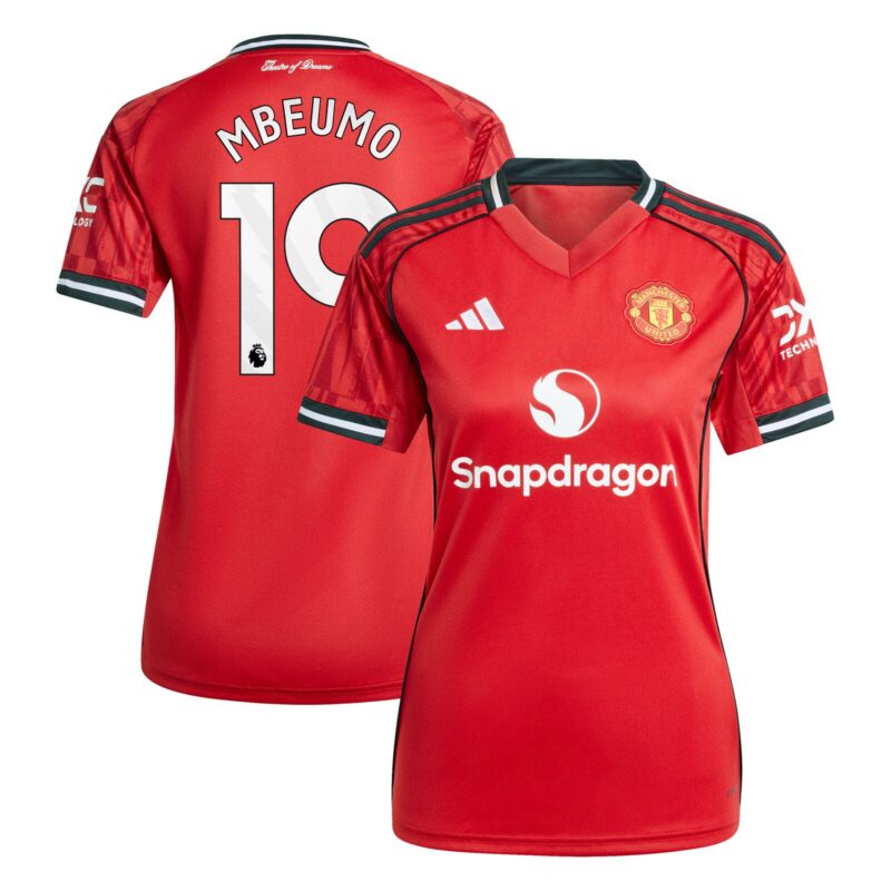 Manchester United adidas Home Shirt 2025-26 - Womens with Mbeumo 19 printing