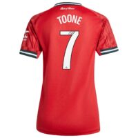 Manchester United adidas Home Shirt 2025-26 - Womens with Toone 7 printing