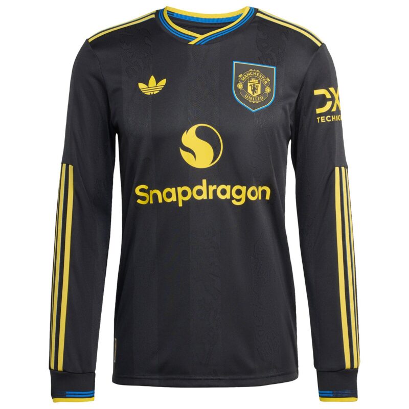 Manchester United adidas Third Authentic Shirt 2025-26 - Long sleeve with B. Fernandes 8 printing