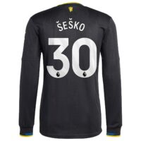 Manchester United adidas Third Authentic Shirt 2025-26 - Long sleeve with Šeško 30 printing