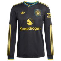 Manchester United adidas Third Authentic Shirt 2025-26 - Long sleeve with Mainoo 37 printing