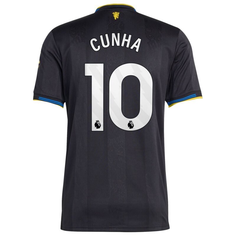 Manchester United adidas Third Authentic Shirt 2025-26 with Cunha 10 printing