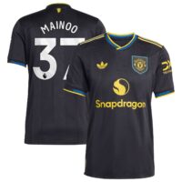 Manchester United adidas Third Authentic Shirt 2025-26 with Mainoo 37 printing