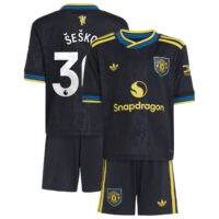 Manchester United adidas Third Minikit 2025-26 with Šeško 30 printing