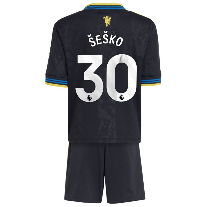 Manchester United adidas Third Minikit 2025-26 with Šeško 30 printing