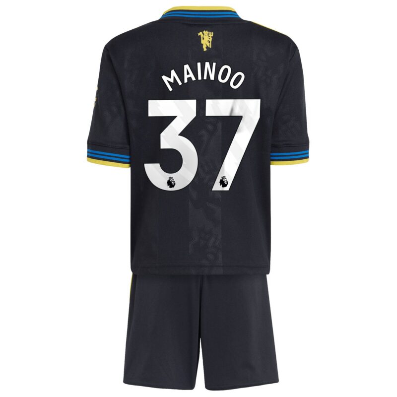 Manchester United adidas Third Minikit 2025-26 with Mainoo 37 printing