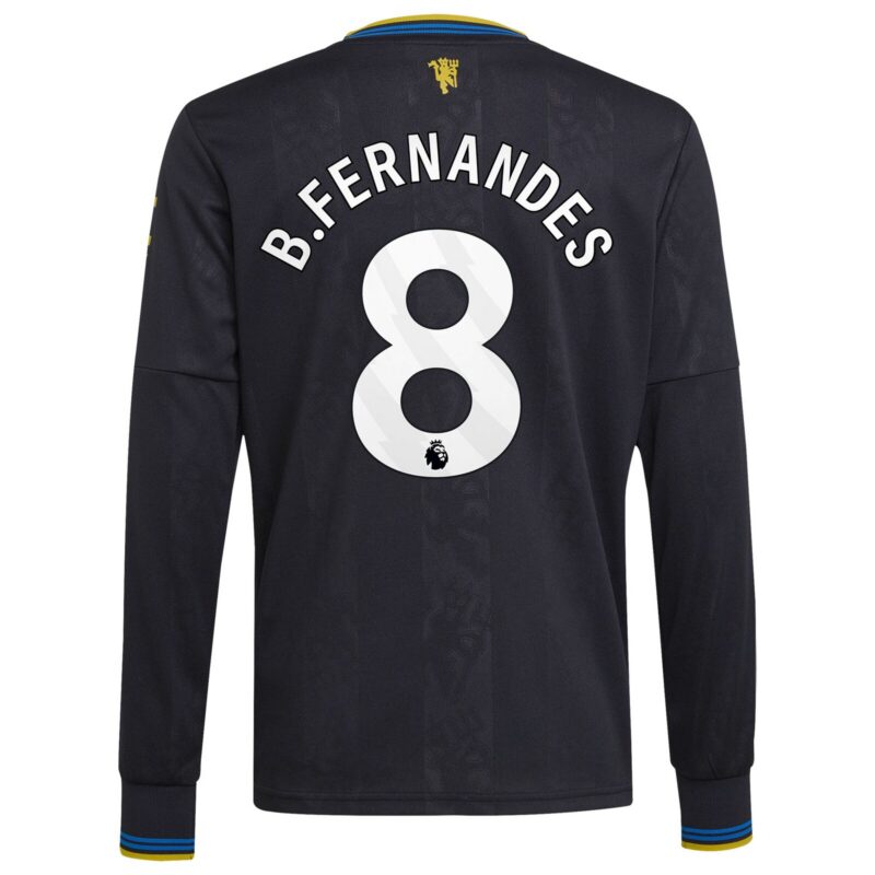 Manchester United adidas Third Shirt 2025-26 - Kids - Long Sleeve with B. Fernandes 8 printing