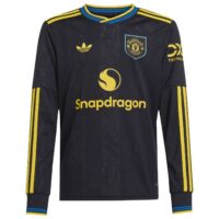 Manchester United adidas Third Shirt 2025-26 - Kids - Long Sleeve with Mainoo 37 printing