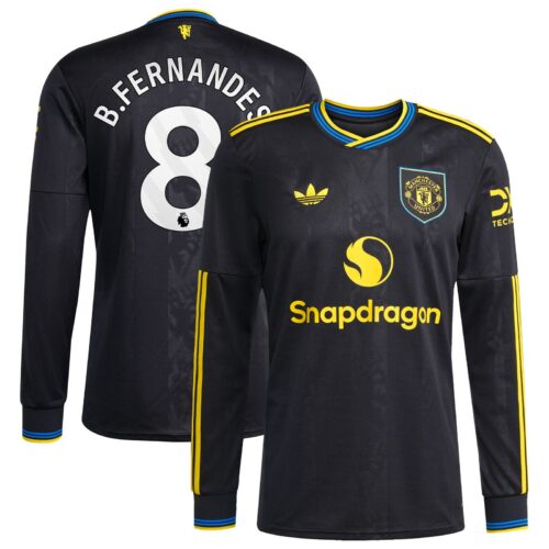 Manchester United adidas Third Shirt 2025-26 - Long sleeve with B. Fernandes 8 printing