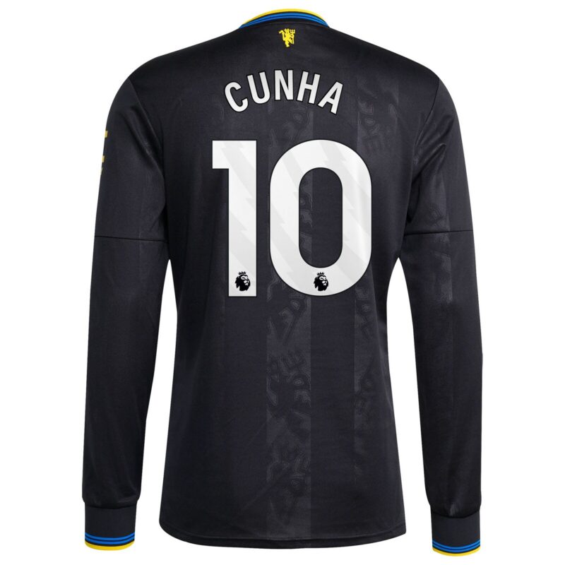 Manchester United adidas Third Shirt 2025-26 - Long sleeve with Cunha 10 printing