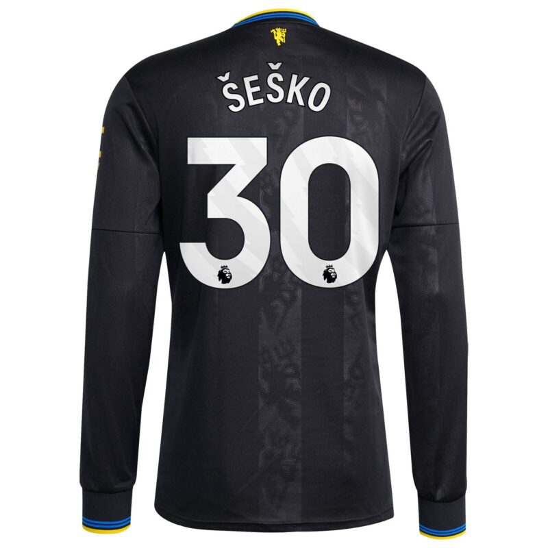 Manchester United adidas Third Shirt 2025-26 - Long sleeve with Šeško 30 printing