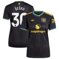Manchester United adidas Third Shirt 2025-26 - Womens with Šeško 30 printing
