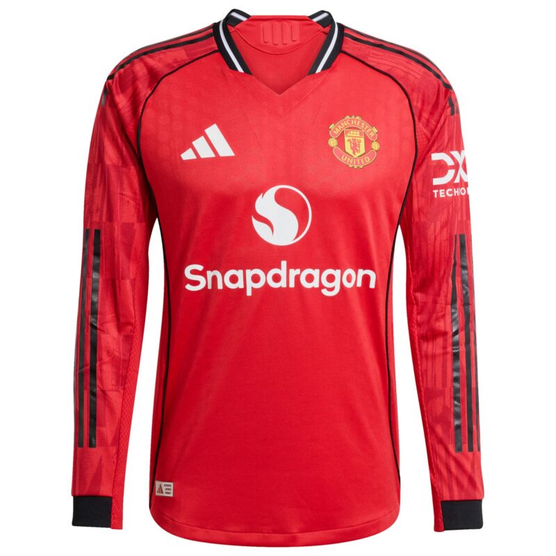 Manchester United adidas WSL Home Authentic Shirt 2025-26 - Long sleeve with Toone 7 printing
