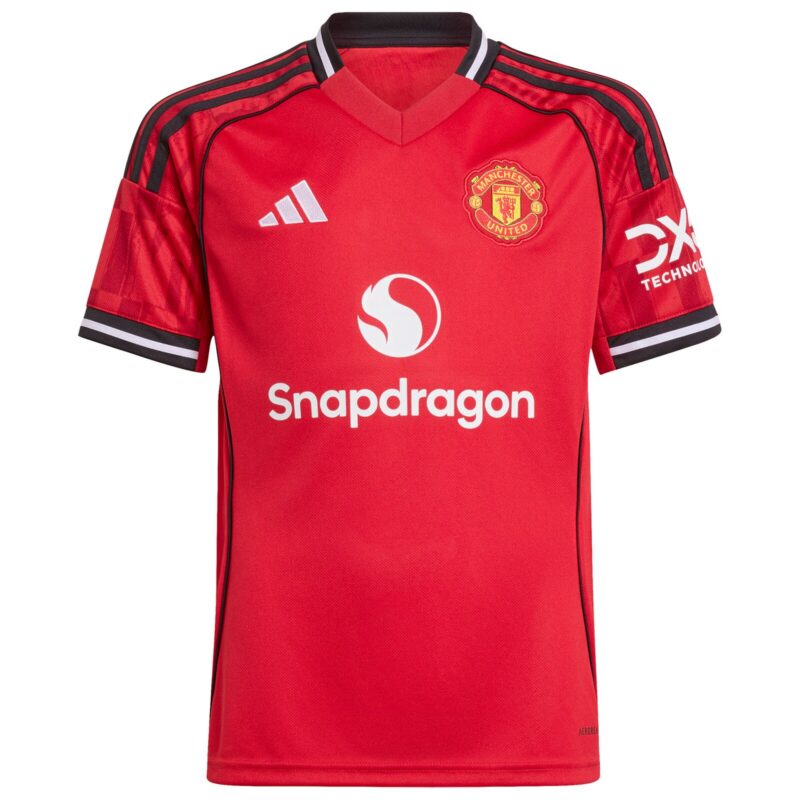 Manchester United adidas WSL Home Shirt 2025-26 - Kids with Toone 7 printing
