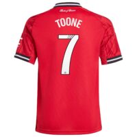 Manchester United adidas WSL Home Shirt 2025-26 - Kids with Toone 7 printing
