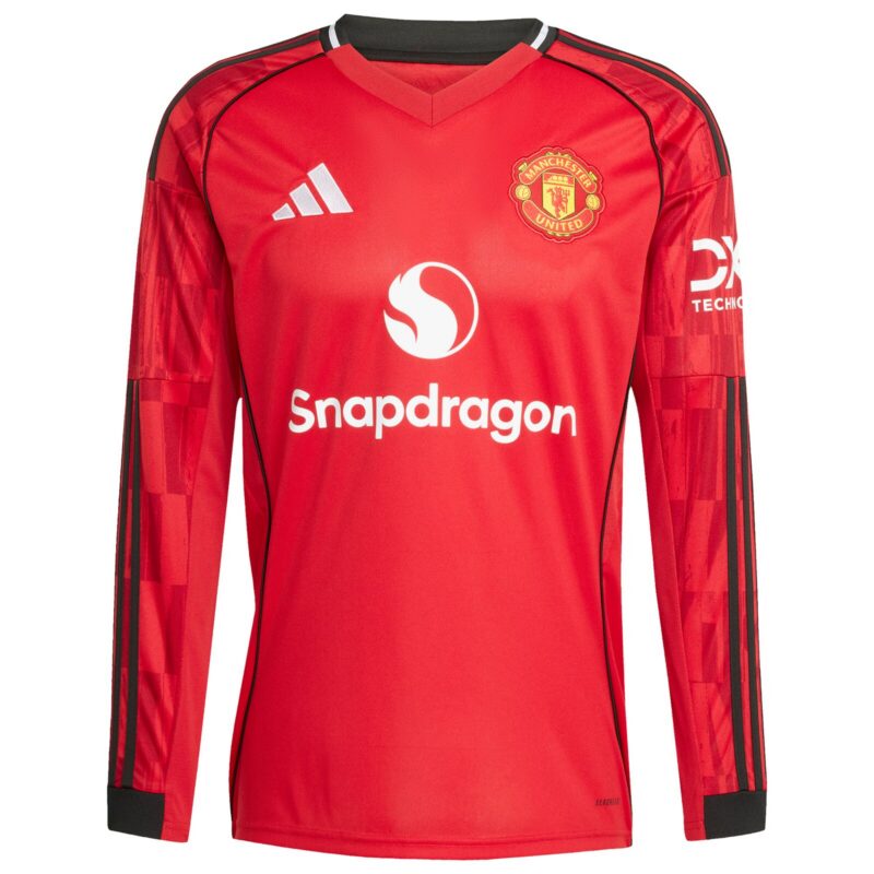 Manchester United adidas WSL Home Shirt 2025-26 - Long Sleeve with Toone 7 printing