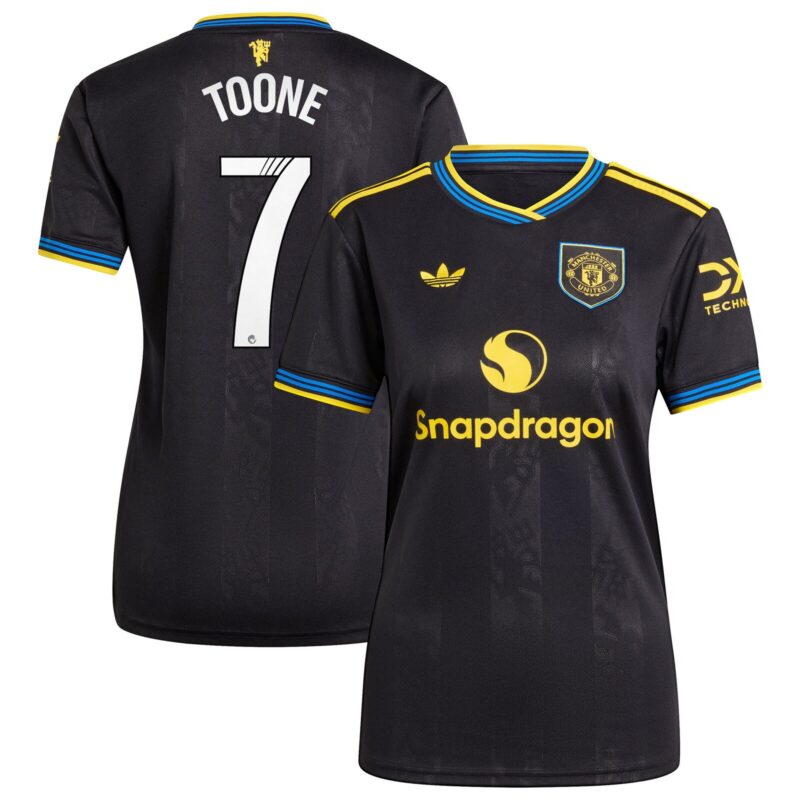 Manchester United adidas WSL Third Shirt 2025-26 - Womens with Toone 7 printing