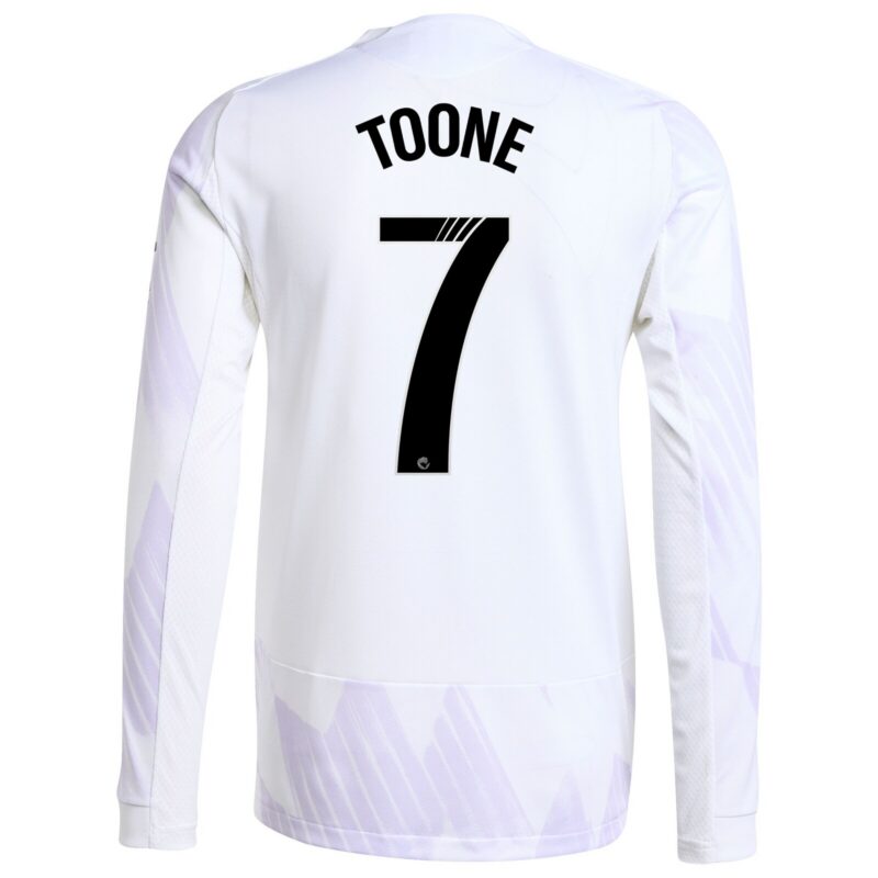 Manchester United WSL adidas Away Authentic Shirt 2025-26 - Long sleeve with Toone 7 printing