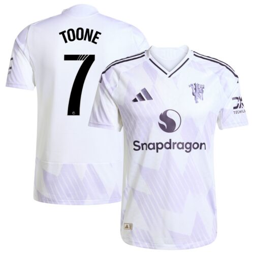 Manchester United WSL adidas Away Authentic Shirt 2025-26 with Toone 7 printing