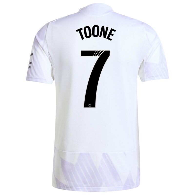 Manchester United WSL adidas Away Authentic Shirt 2025-26 with Toone 7 printing