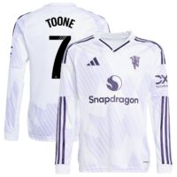 Manchester United WSL adidas Away Shirt 2025-26 - Kids - Long Sleeve with Toone 7 printing