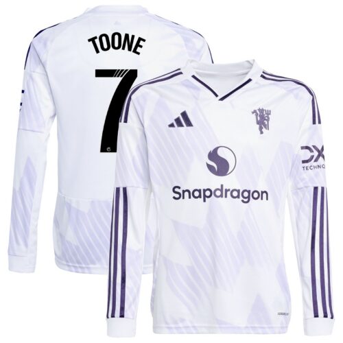 Manchester United WSL adidas Away Shirt 2025-26 - Kids - Long Sleeve with Toone 7 printing
