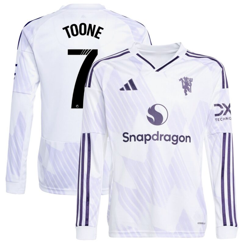 Manchester United WSL adidas Away Shirt 2025-26 - Kids - Long Sleeve with Toone 7 printing