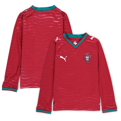 A2B image: portugal-puma-home-shirt-2026-long-sleeve-kids Portugal PUMA Home Shirt 2026 - Long Sleeve - Kids