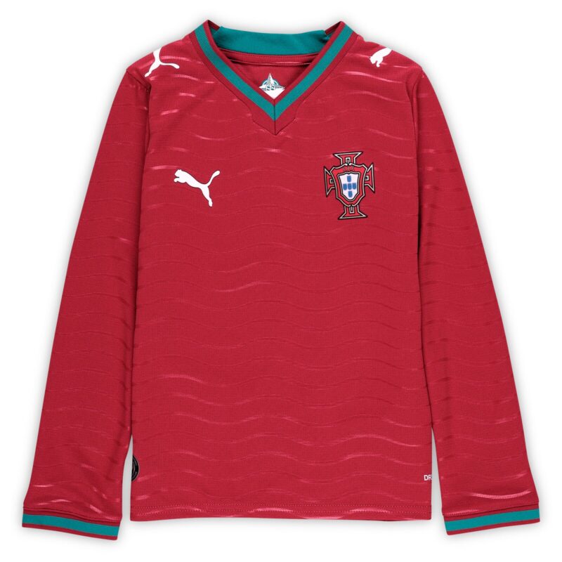A2B image: portugal-puma-home-shirt-2026-long-sleeve-kids Portugal PUMA Home Shirt 2026 - Long Sleeve - Kids