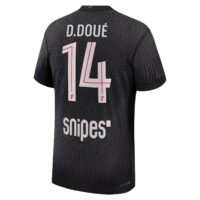 A2B image: psg-jordan-fourth-dri-fit-adv-match-shirt-2025-26-with-d-doue-14-printing PSG Jordan Fourth Dri-FIT ADV Match Shirt 2025-26 with D.Doué 14 printing