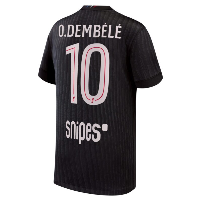 PSG Jordan Fourth Stadium Shirt 2025-26 - Kids with O.Dembélé 10 printing