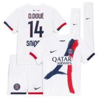PSG Nike Away Stadium Kit 2025-26 - Little Kids with D.Doué 14 printing