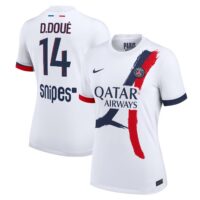 PSG Nike Away Stadium Shirt 2025-26 - Womens with D. Doué 14 printing
