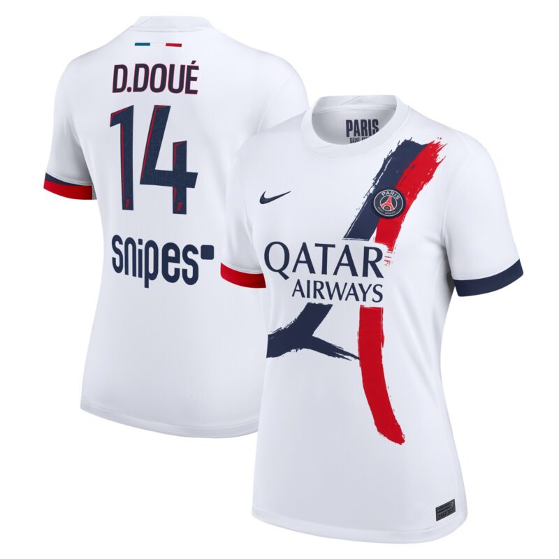 PSG Nike Away Stadium Shirt 2025-26 - Womens with D. Doué 14 printing