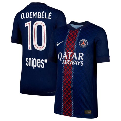 PSG Nike Dri-FIT ADV Home Match Shirt 2025-26 - Kids with O. Dembélé 10 printing